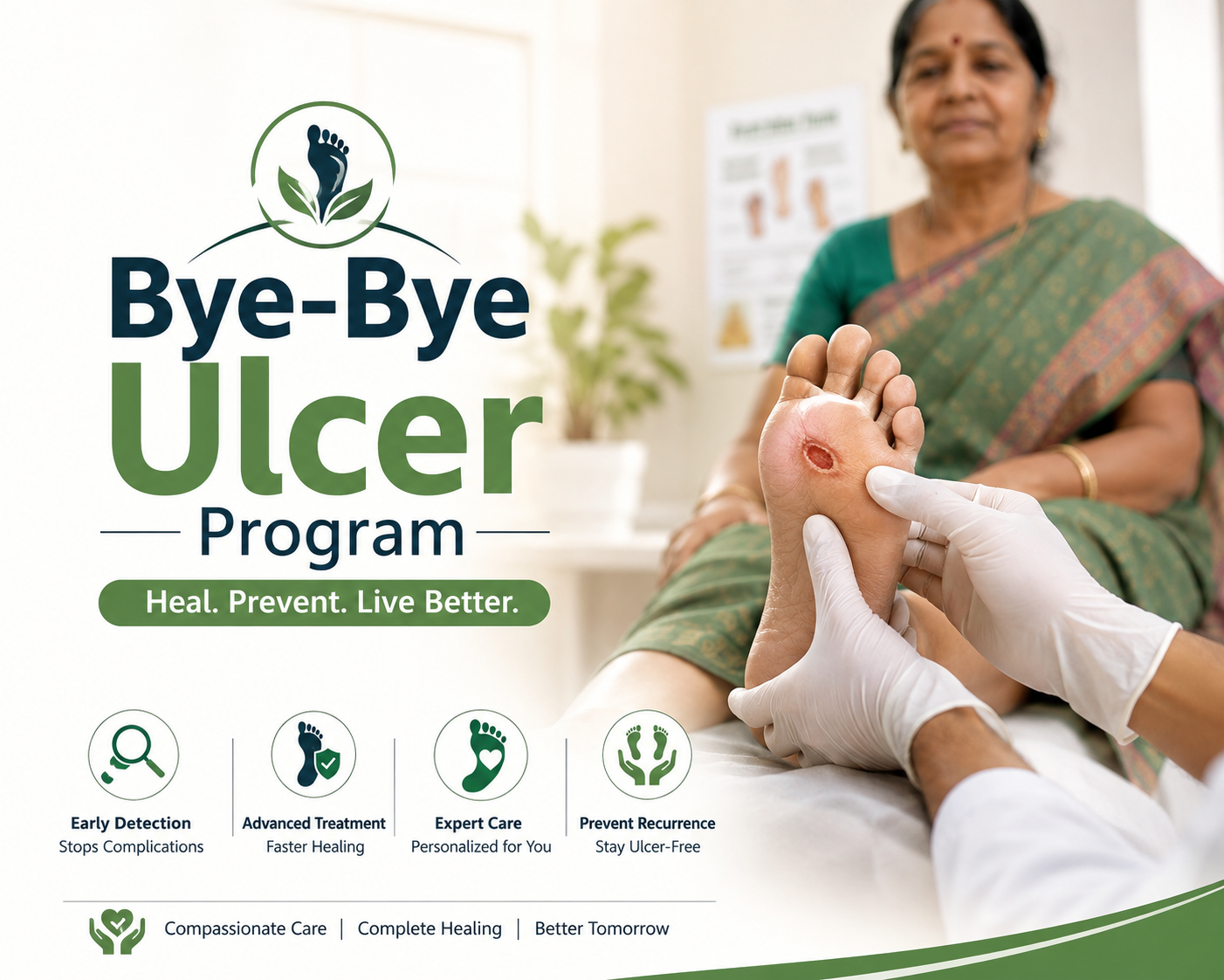 Diabetic foot ulcer healing treatment in India at Elegance Diabetic Foot & Ulcer Clinic (EDFC)
