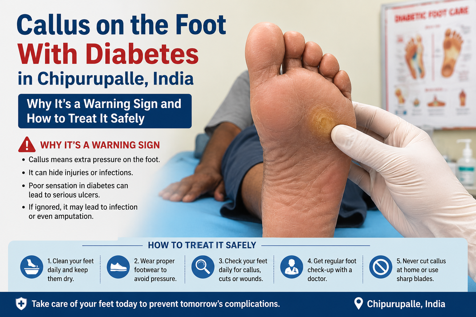 Callus on the Foot With Diabetes in Chipurupalle, India: Why It's a Warning Sign and How to Treat It Safely