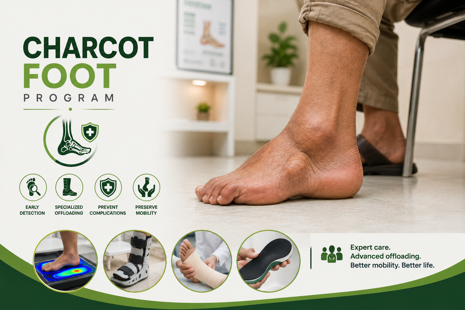 Charcot foot treatment in India at Elegance Diabetic Foot & Ulcer Clinic (EDFC)