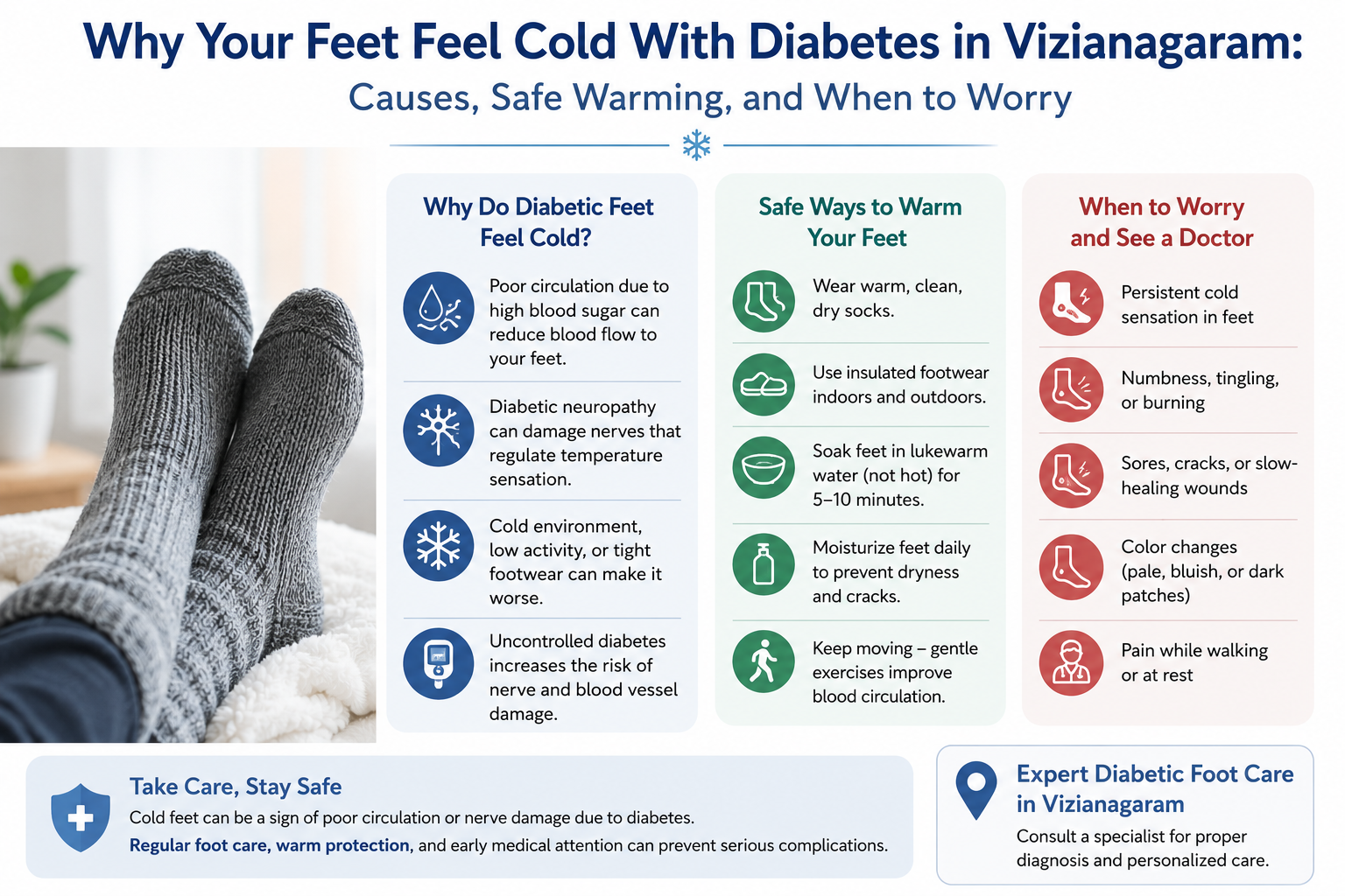 Why Your Feet Feel Cold With Diabetes in Vizianagaram: Causes, Safe Warming, and When to Worry