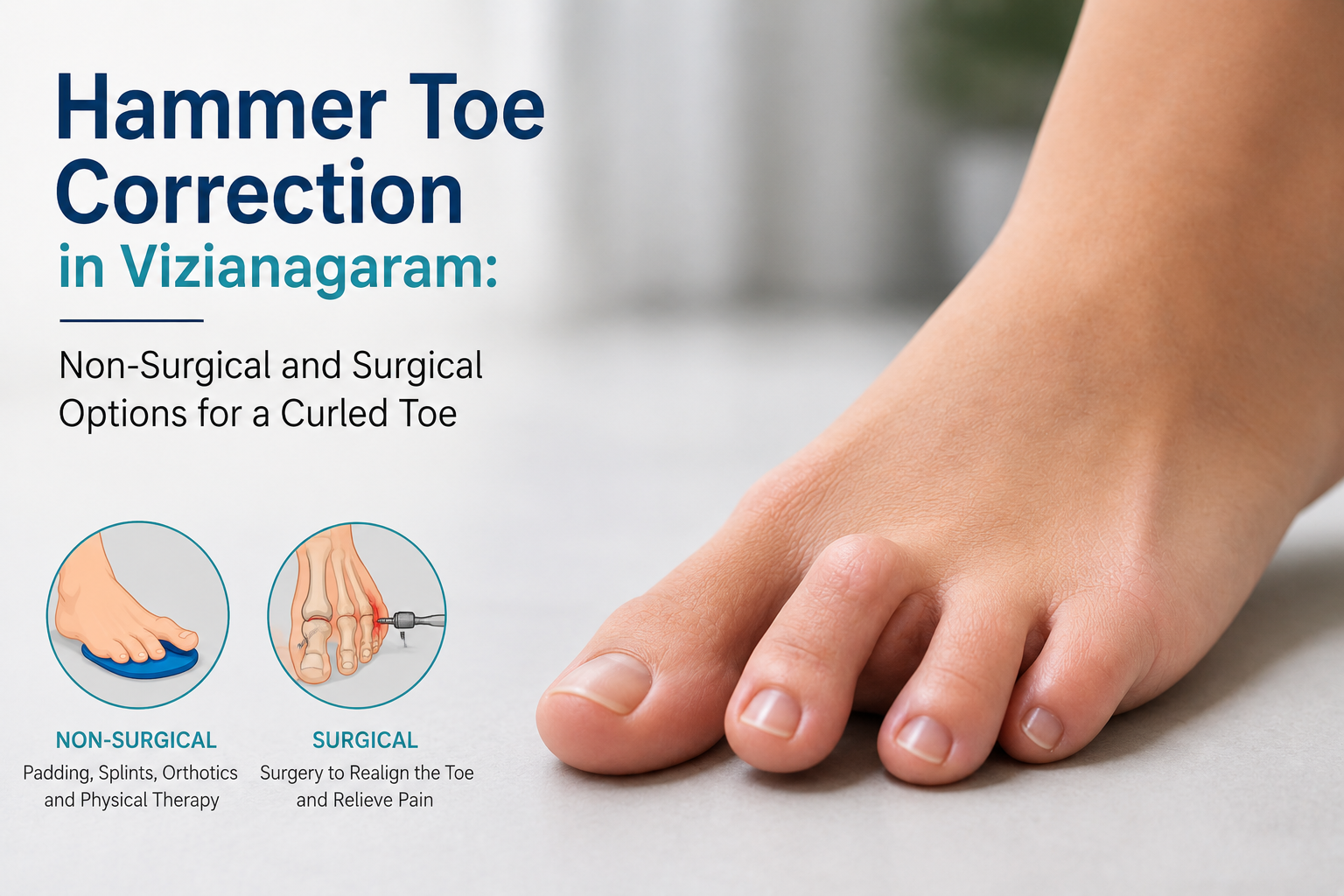 Hammer Toe Correction in Vizianagaram: Non-Surgical and Surgical Options for a Curled Toe