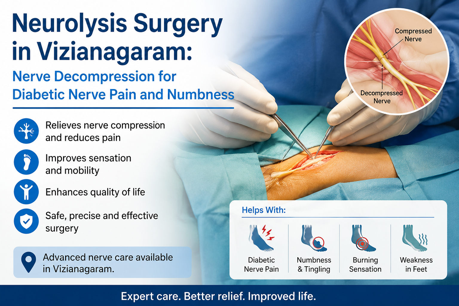 Neurolysis Surgery in Vizianagaram: Nerve Decompression for Diabetic Nerve Pain and Numbness