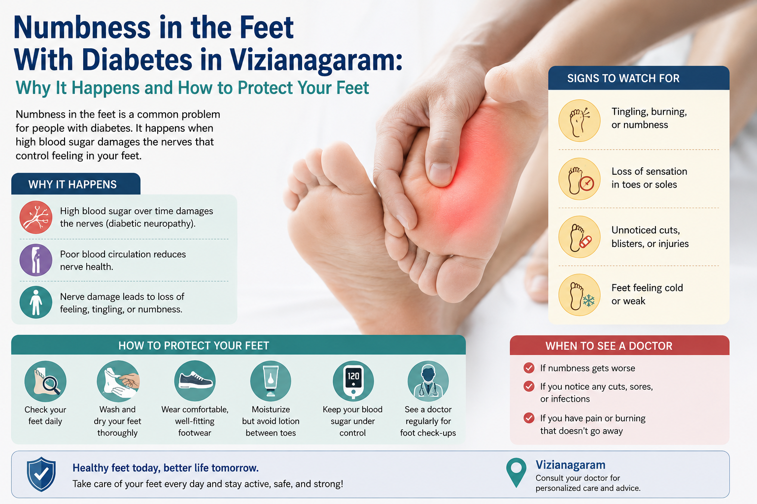 Numbness in the Feet With Diabetes in Vizianagaram: Why It Happens and How to Protect Your Feet
