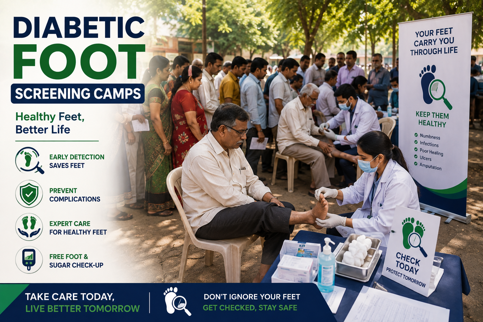 Diabetic foot screening camp in India by Elegance Diabetic Foot & Ulcer Clinic (EDFC)